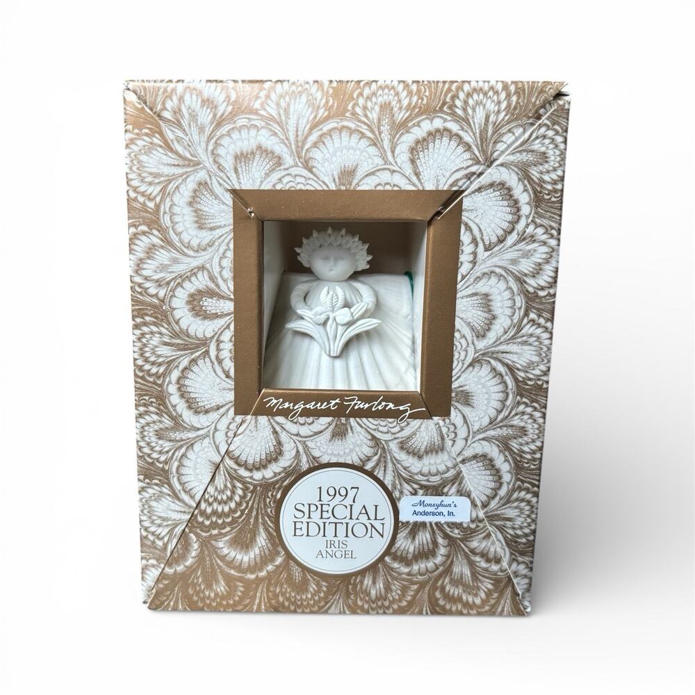 Margaret Furlong “Iris Angel” Bisque Porcelain Ornament 1997 - CIB